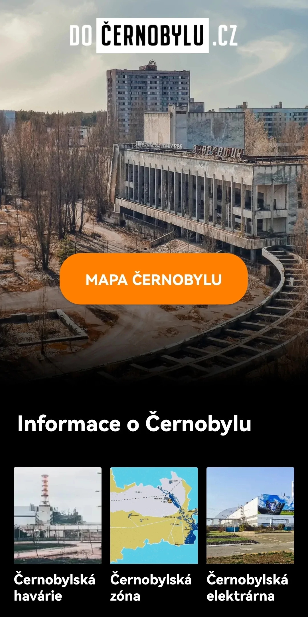 Mobilní aplikace Černobyl - Mobilní průvodce